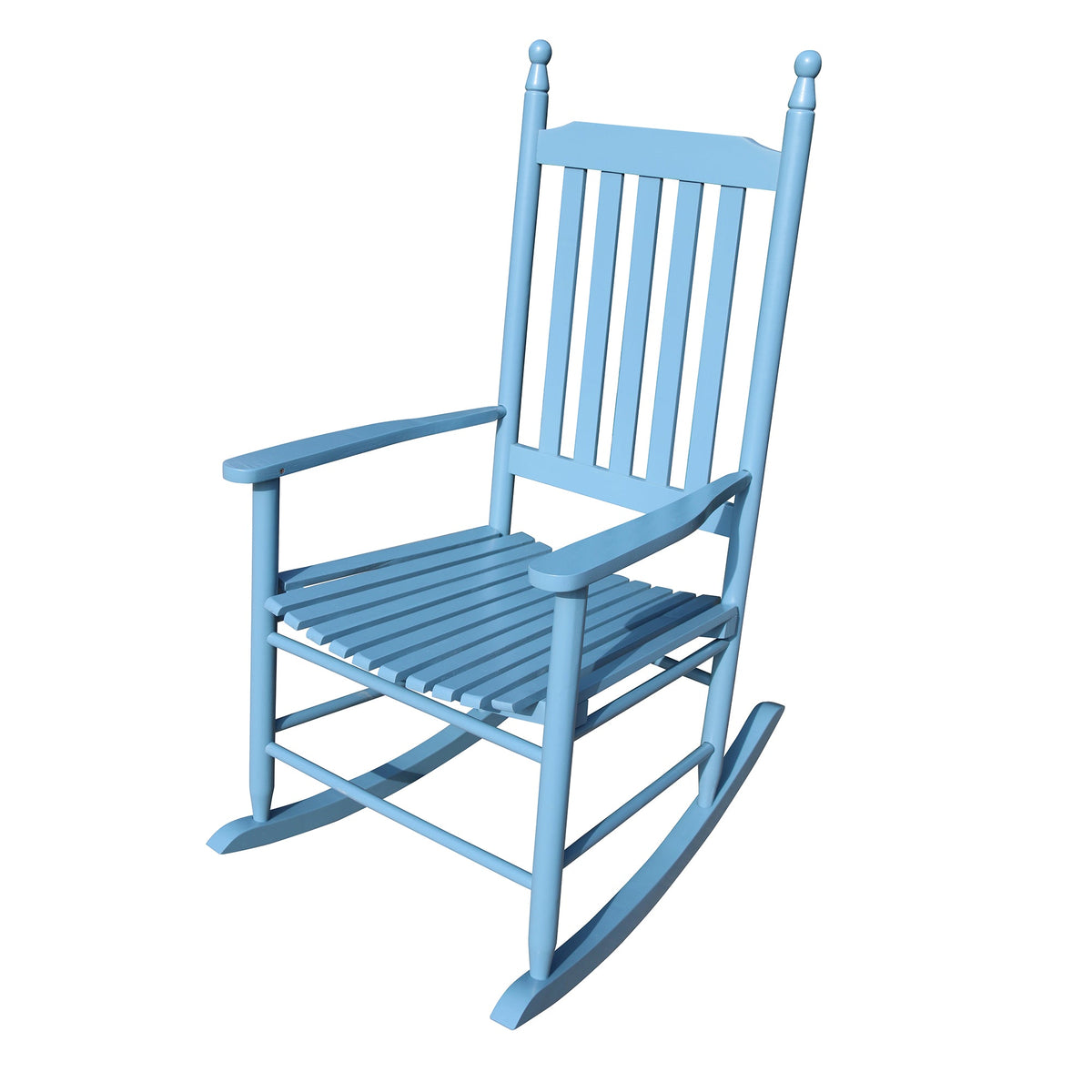 Powder Blue Wooden Porch Rocking Chair for Classic Comfort