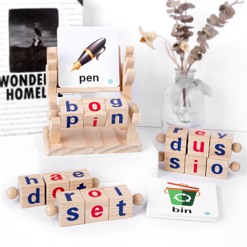 Wooden Letter Blocks for Early English Word Building