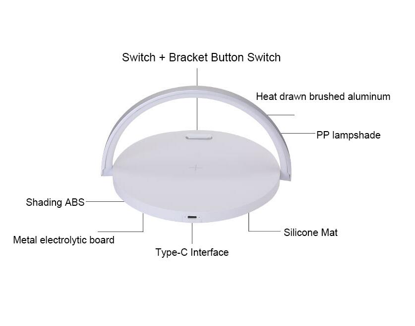Qi Wireless Charging Night Light Lamp for Nightstand