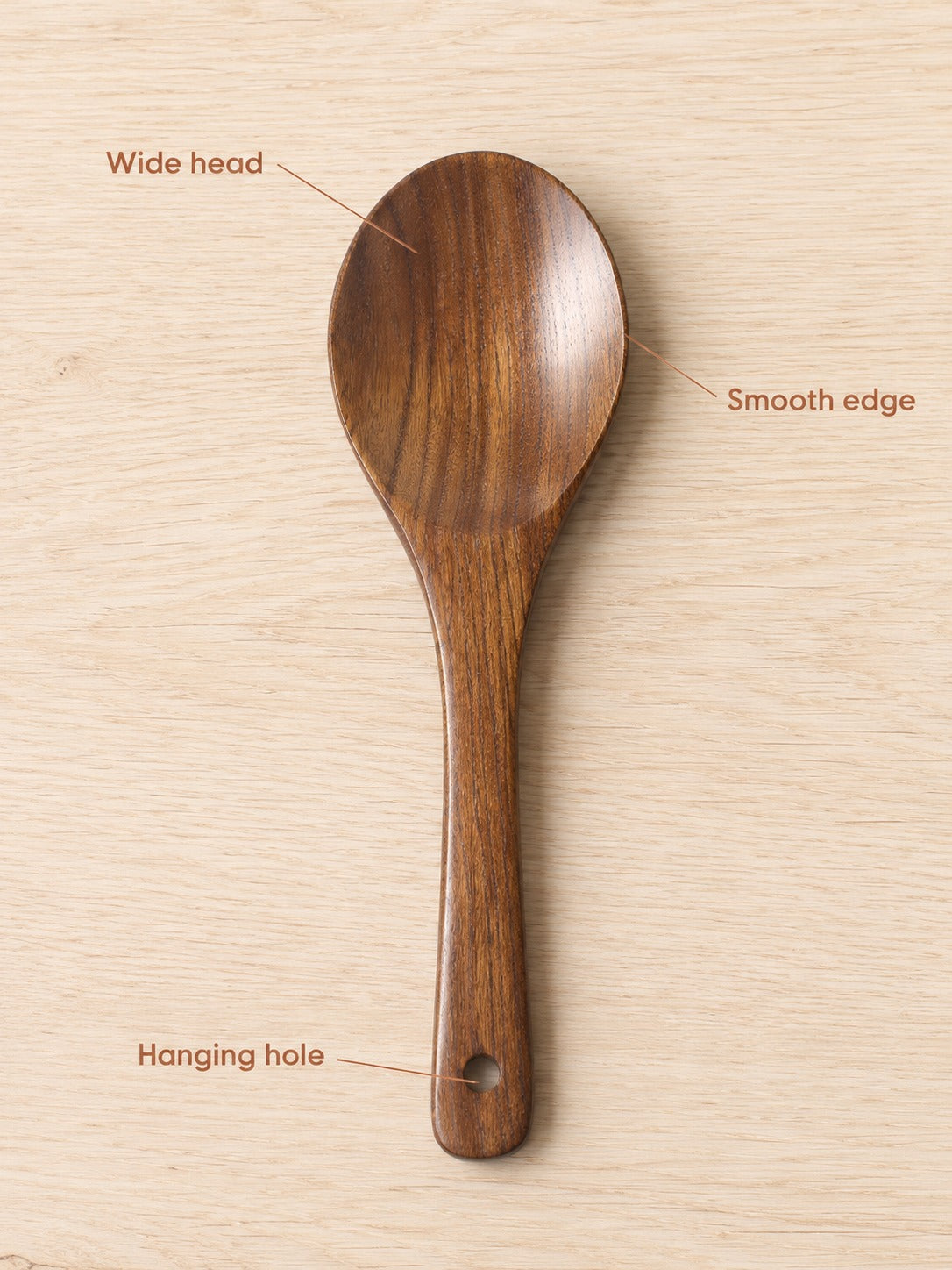 Wooden Rice Spoon for Non-Stick Pots and Fluffy Rice