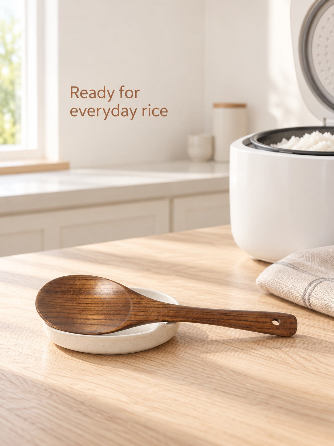 Wooden Rice Spoon for Non-Stick Pots and Fluffy Rice
