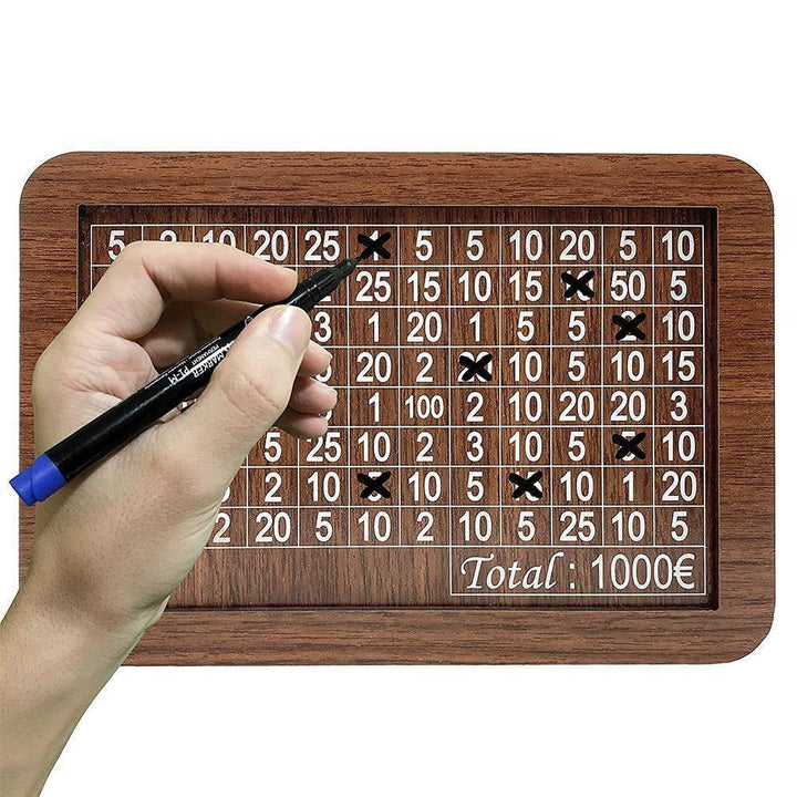 Wooden Savings Money Box with €1,000 Progress Tracker