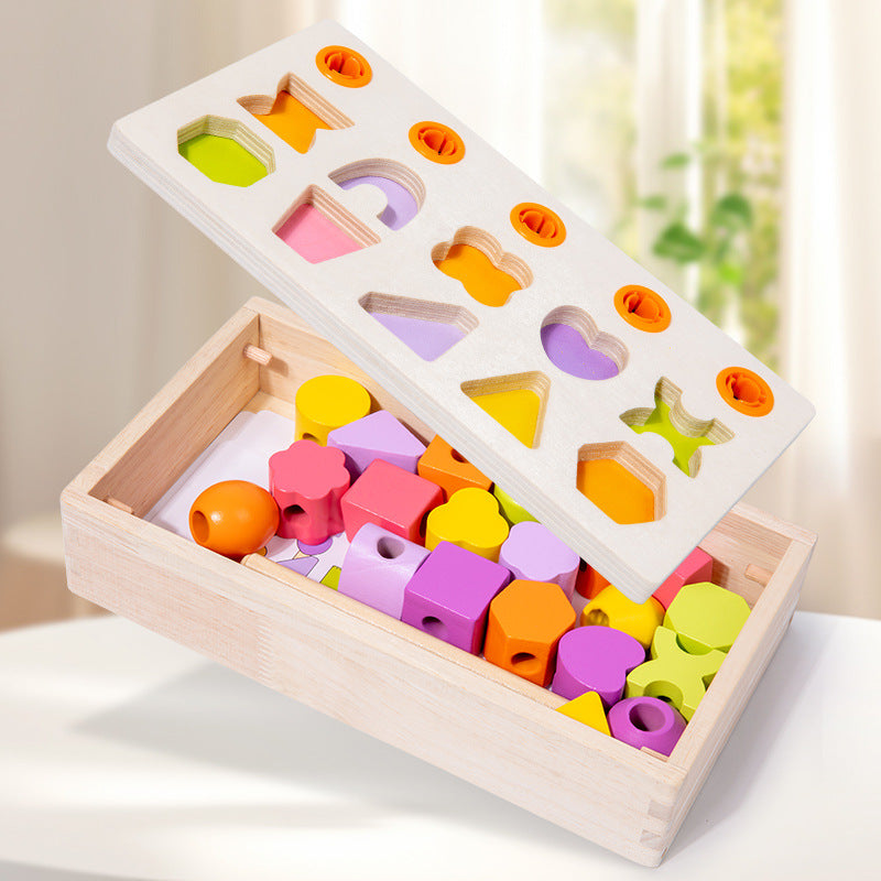 Wooden Shape Sorting Puzzle for Fine-Motor Skill Play