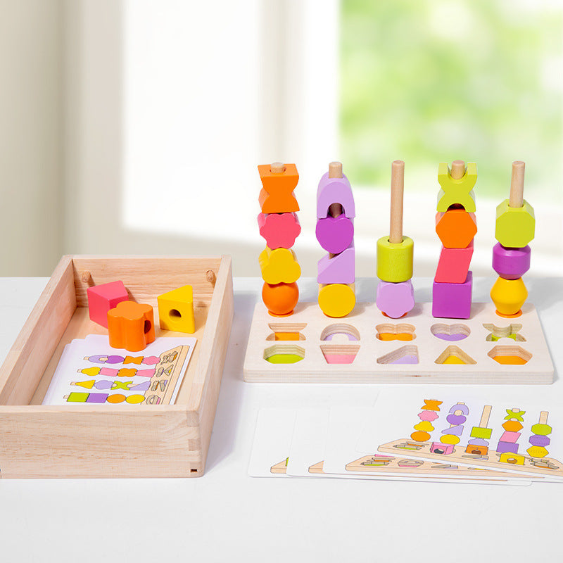 Wooden Shape Sorting Puzzle for Fine-Motor Skill Play