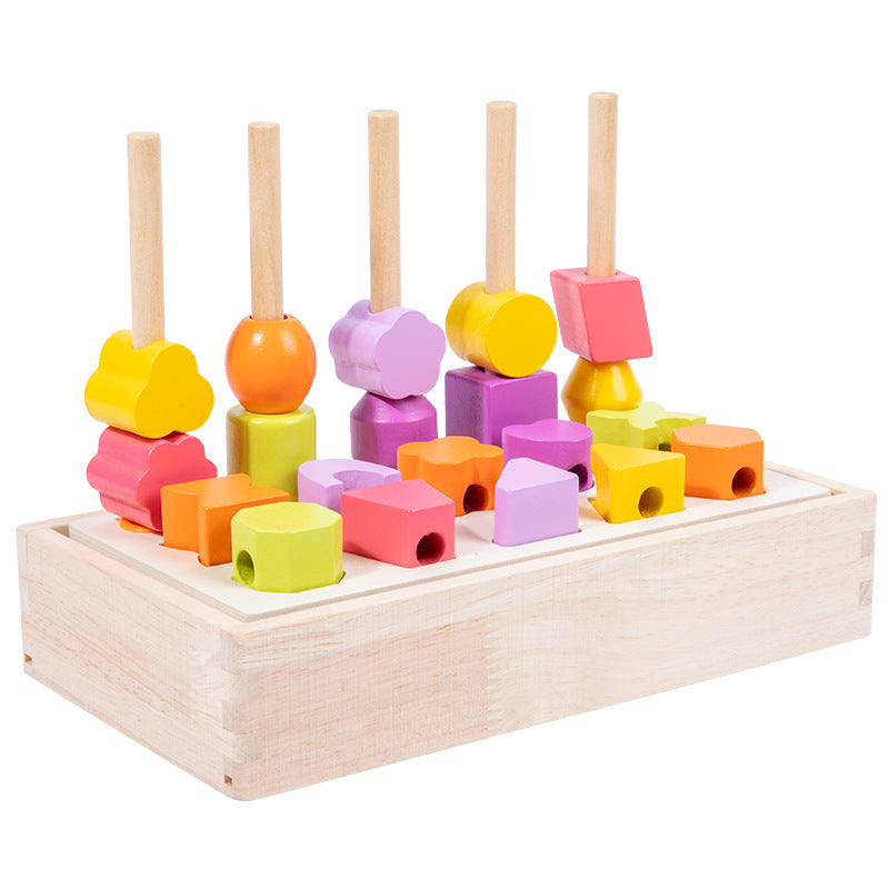 Wooden Shape Sorting Puzzle for Fine-Motor Skill Play