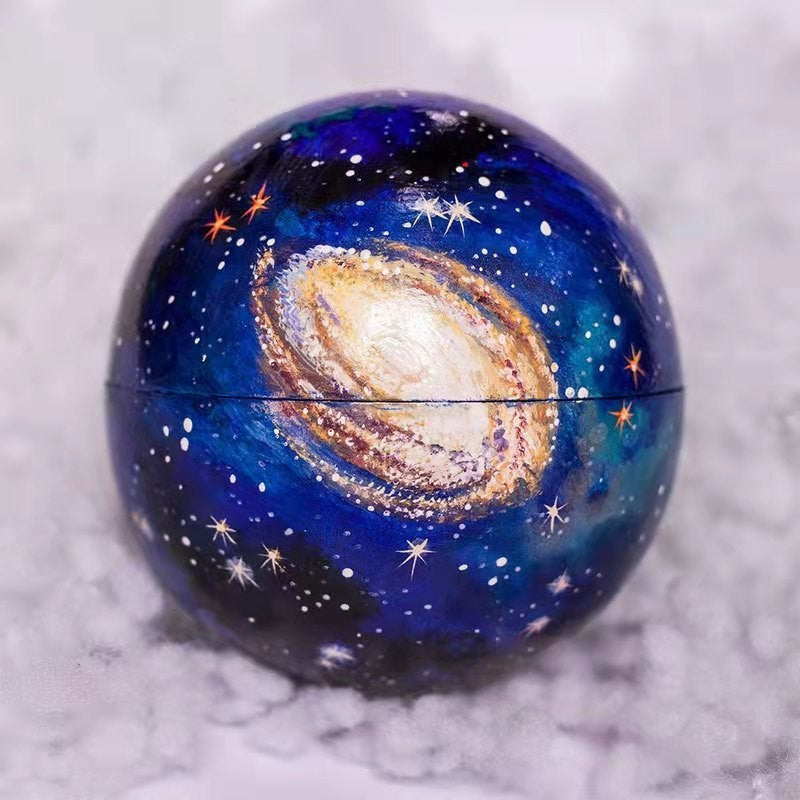 Wooden Solar System Model With Galaxy Display Decor