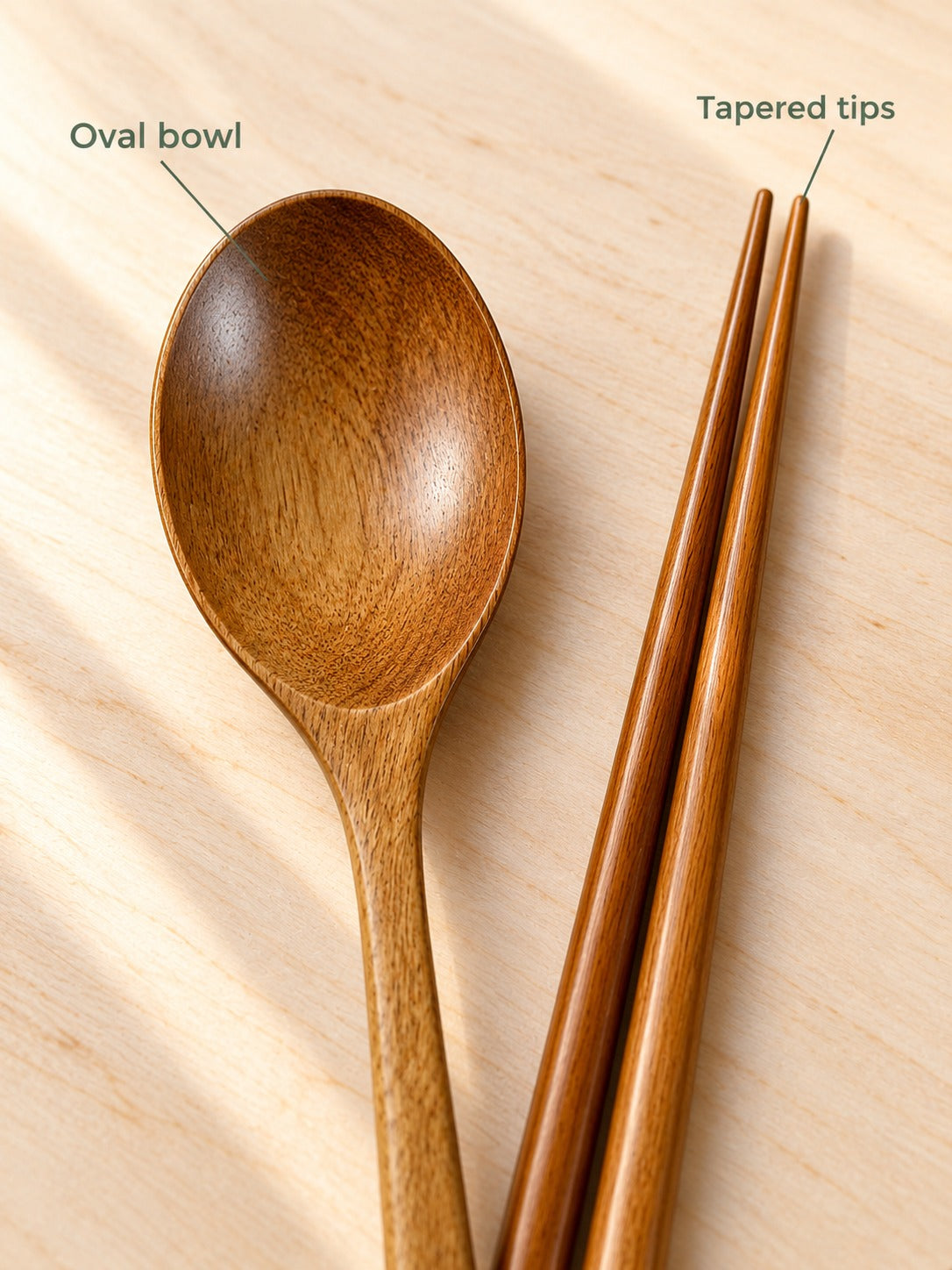 Wooden Spoon and Chopsticks Set for Everyday Meals