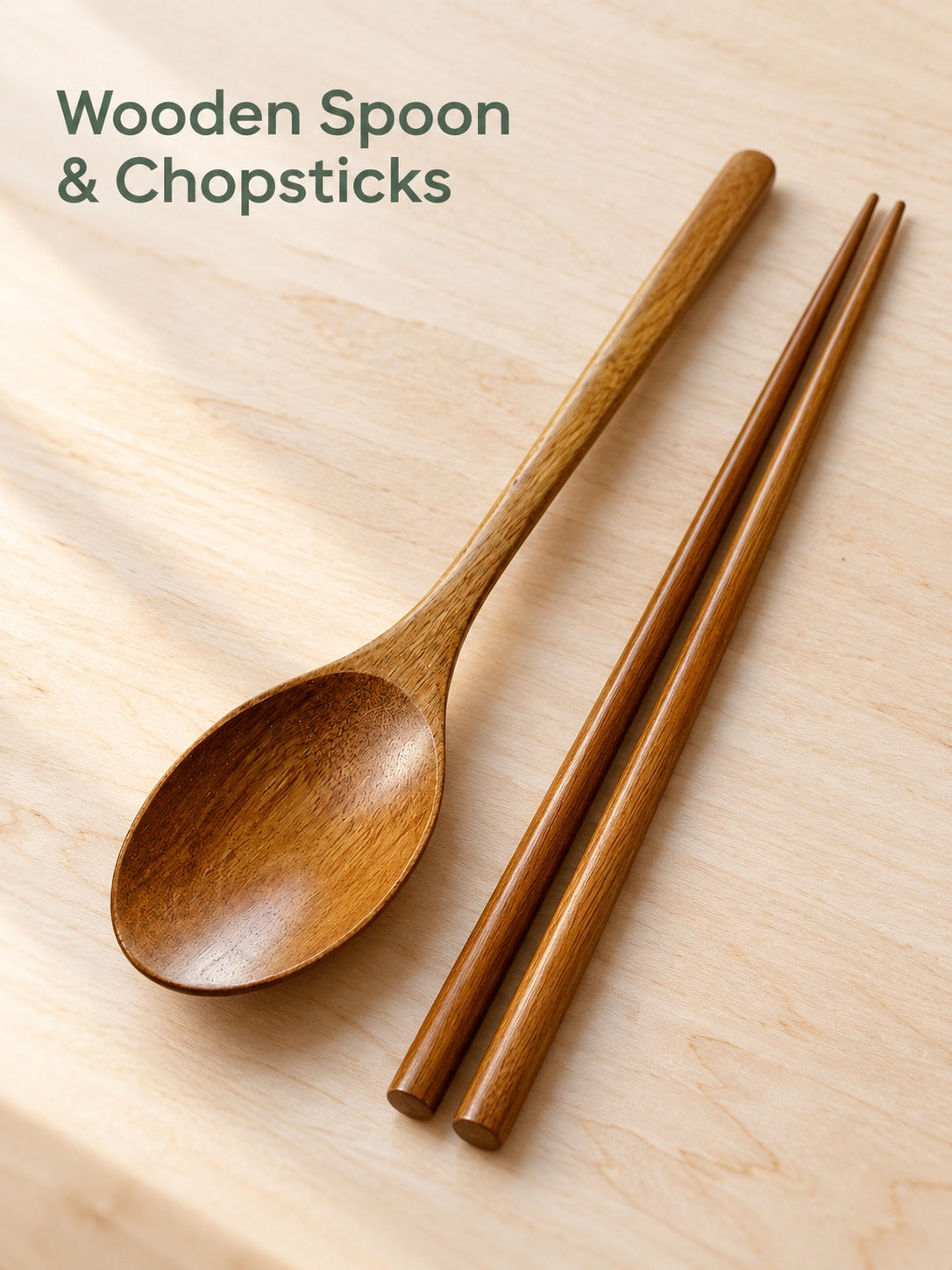 Wooden Spoon and Chopsticks Set for Everyday Meals