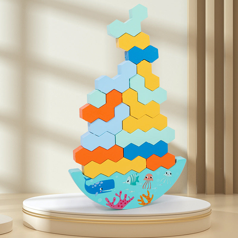 Wooden Balance Stacking Game for Kids & Family Fun