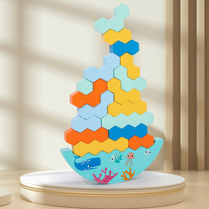 Wooden Balance Stacking Game for Kids & Family Fun