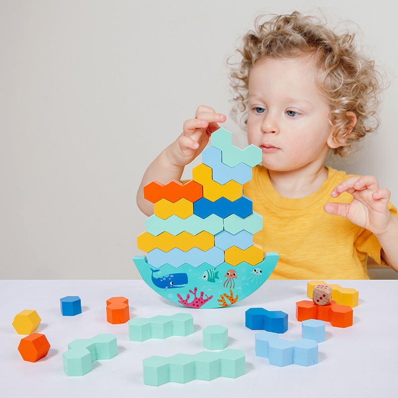 Wooden Balance Stacking Game for Kids & Family Fun