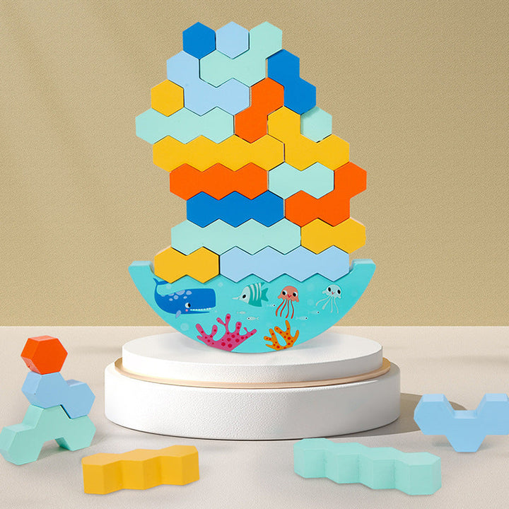 Wooden Balance Stacking Game for Kids & Family Fun