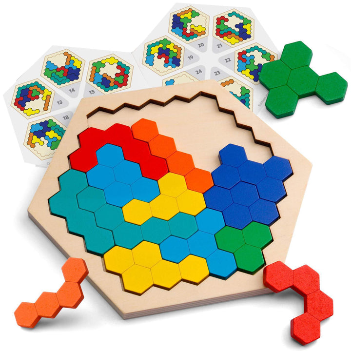 Wooden Puzzle Board for Spatial Skills & Screen-Free Play