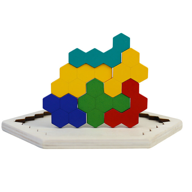 Wooden Puzzle Board for Spatial Skills & Screen-Free Play