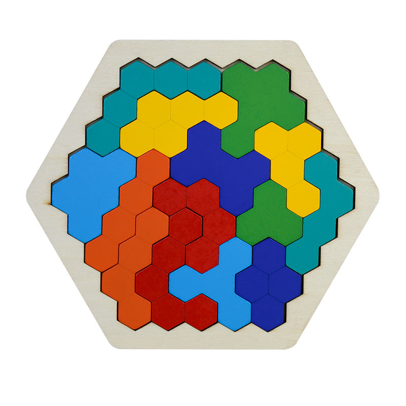 Wooden Puzzle Board for Spatial Skills & Screen-Free Play