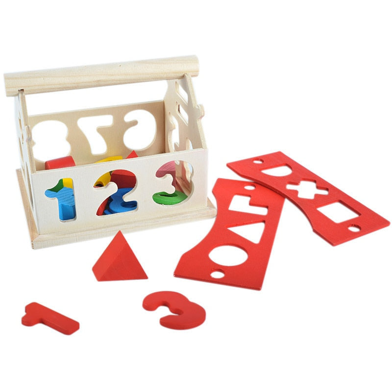 Wooden Learning House Toy for Numbers, Shapes & Colors