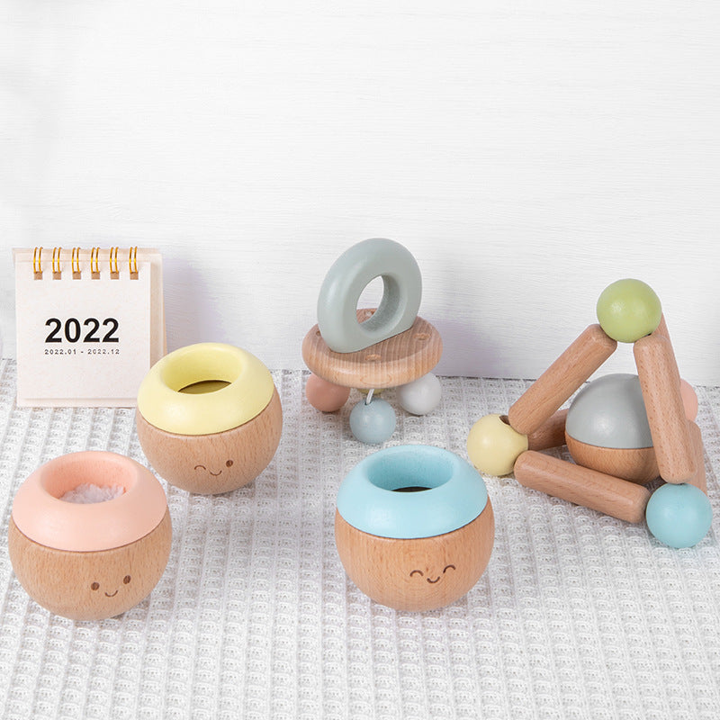 Wooden Sensory Toys for Baby Grasping & Coordination