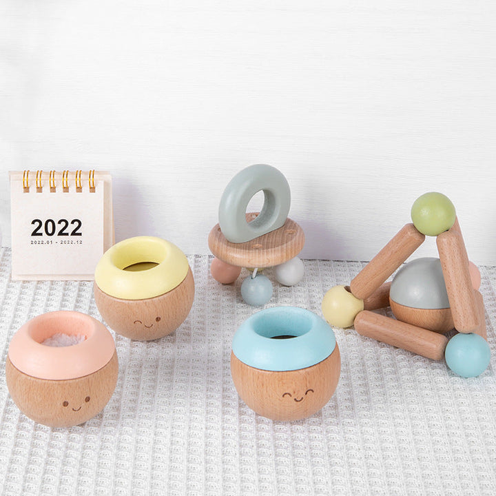 Wooden Sensory Toys for Baby Grasping & Coordination