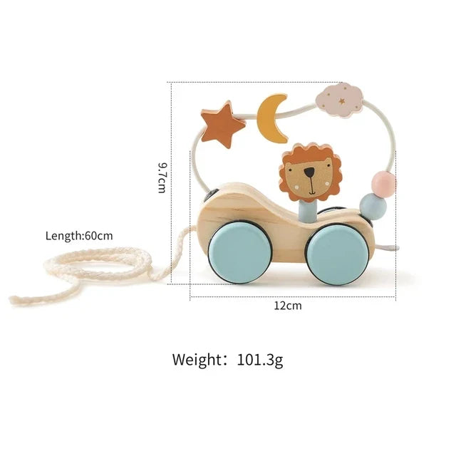 Wooden Pull-Along Train Toy for Screen-Free Learning