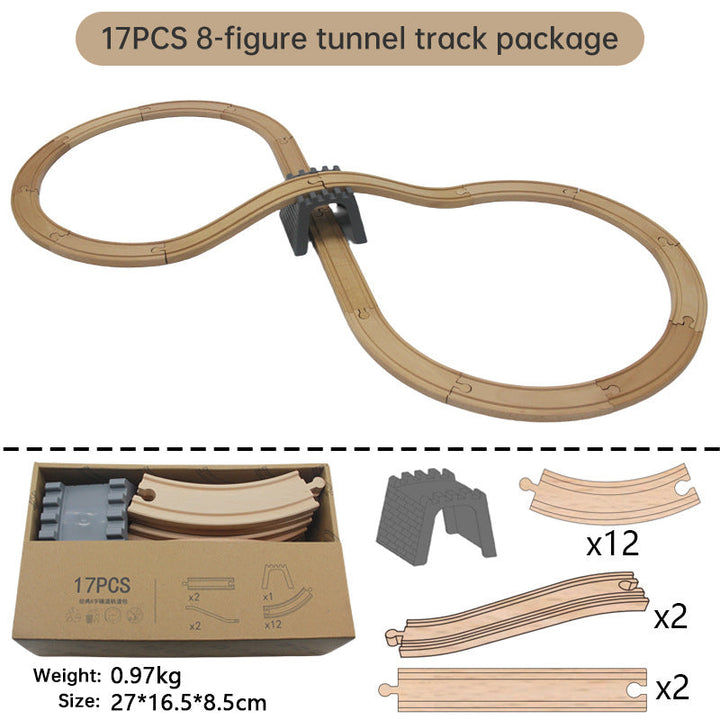 Wooden Train Track Set for Open-Ended Railway Play