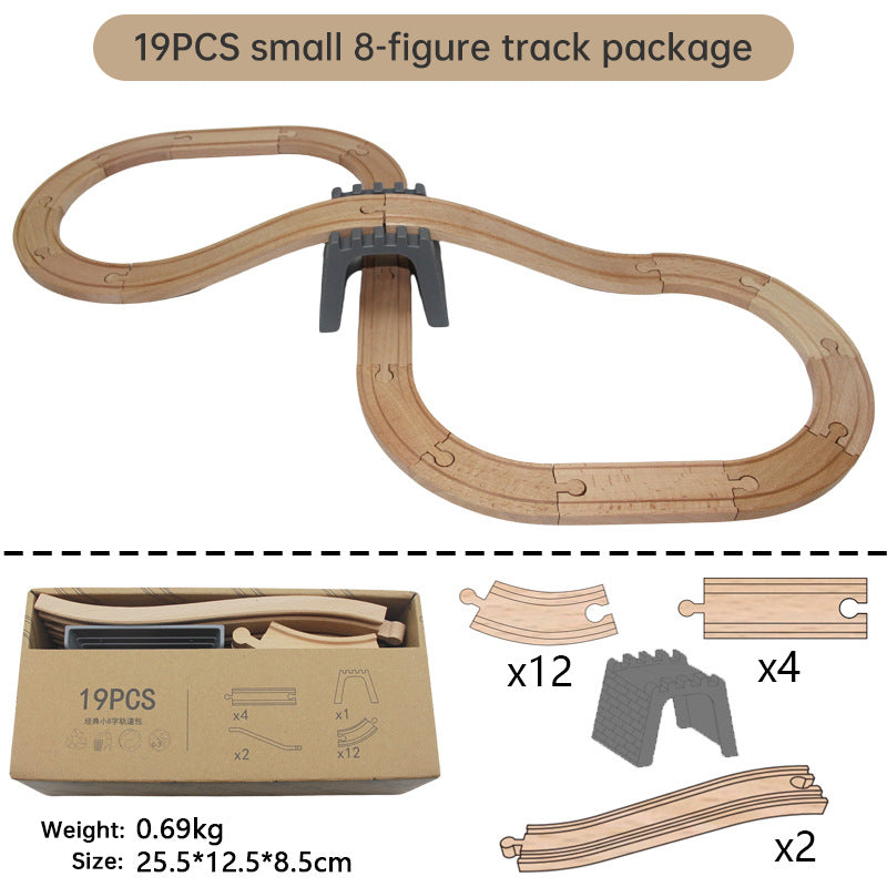 Wooden Train Track Set for Open-Ended Railway Play