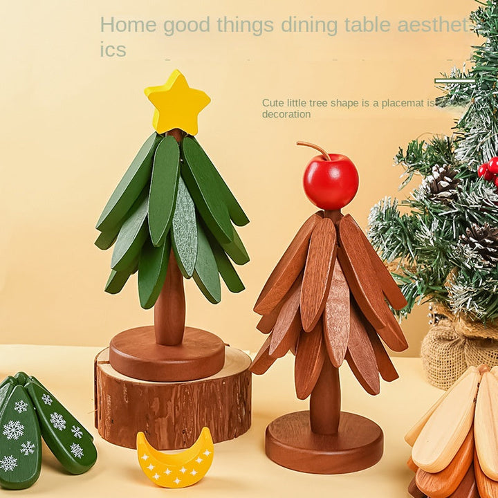 Wooden Tree Coaster: Festive Christmas Table Decor