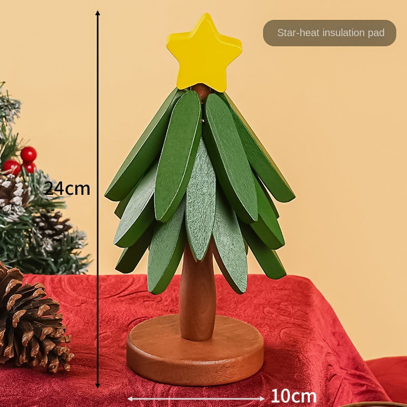 Wooden Tree Coaster: Festive Christmas Table Decor