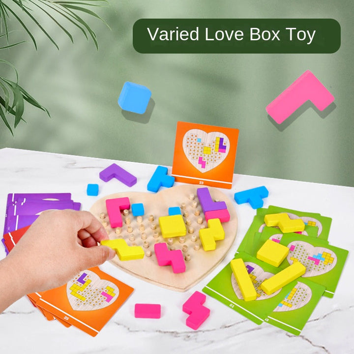 Wooden Heart Puzzle Toy for Spatial Thinking Skills