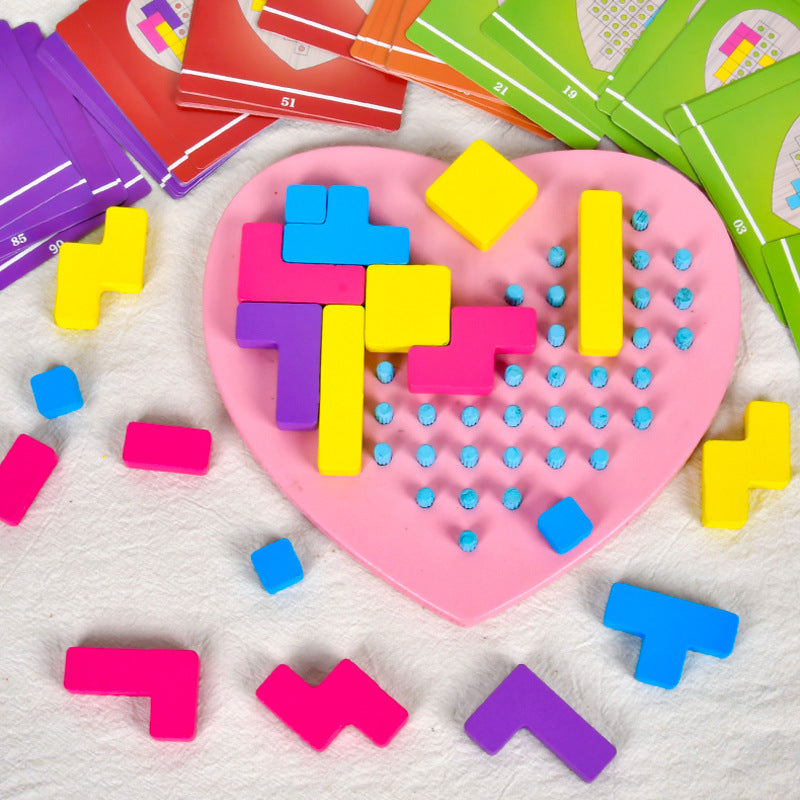 Wooden Heart Puzzle Toy for Spatial Thinking Skills