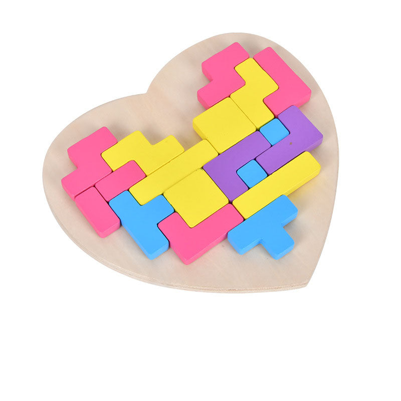 Wooden Heart Puzzle Toy for Spatial Thinking Skills