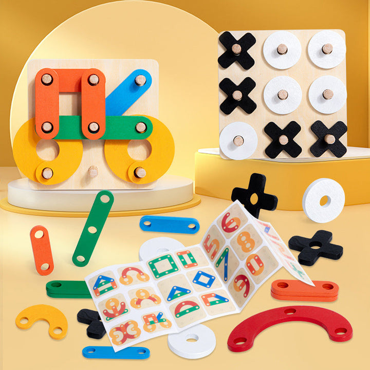 Wooden Puzzle Board for Creative Screen-Free Learning