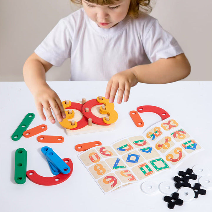 Wooden Puzzle Board for Creative Screen-Free Learning