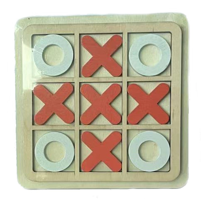 Wooden Tic-Tac-Toe Board Game for Screen-Free Family Play