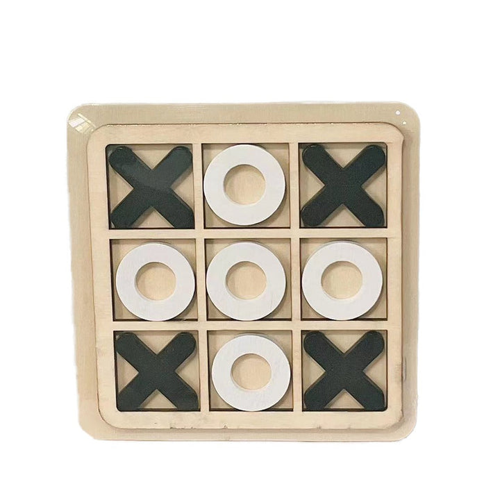 Wooden Tic-Tac-Toe Board Game for Screen-Free Family Play