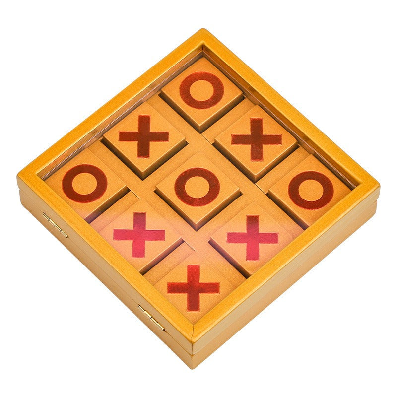 Wooden Tic-Tac-Toe Board Game for Screen-Free Family Play