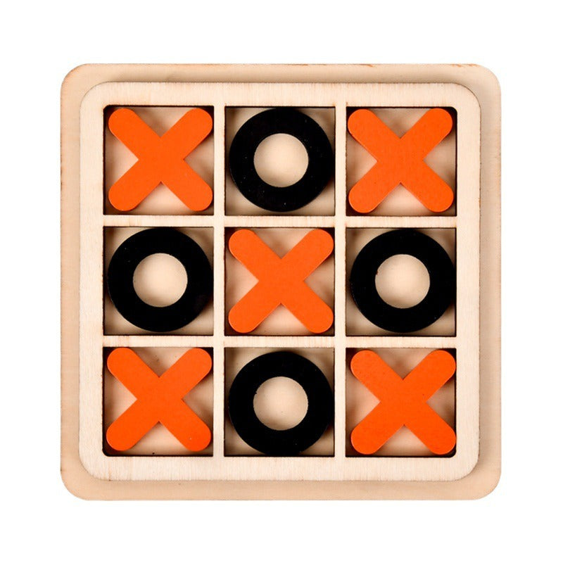 Wooden Tic-Tac-Toe Board Game for Screen-Free Family Play