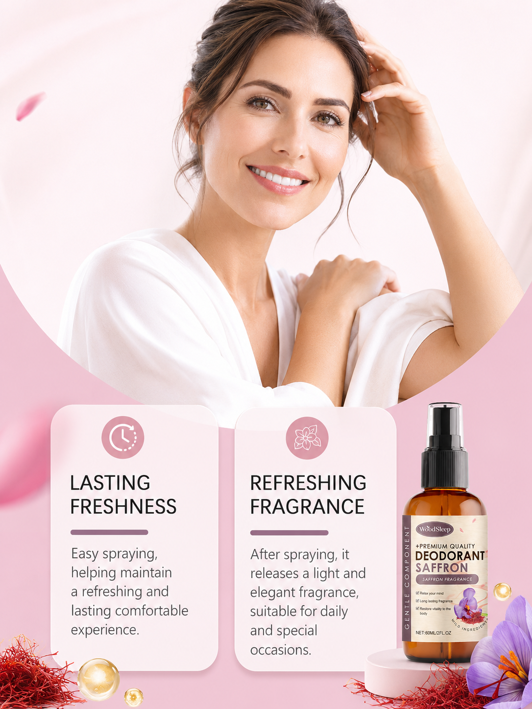 Saffron Deodorant Spray — Calming Long-Lasting Freshness