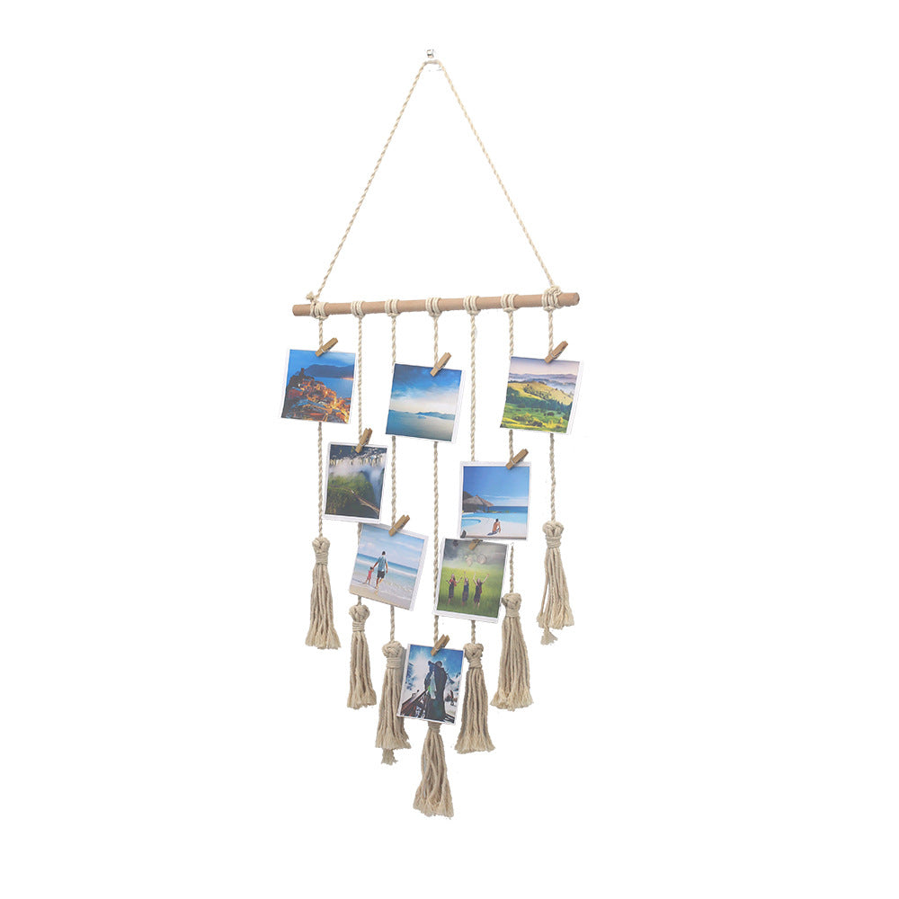 Woven Photo Wall Hanging for Boho Memory Displays