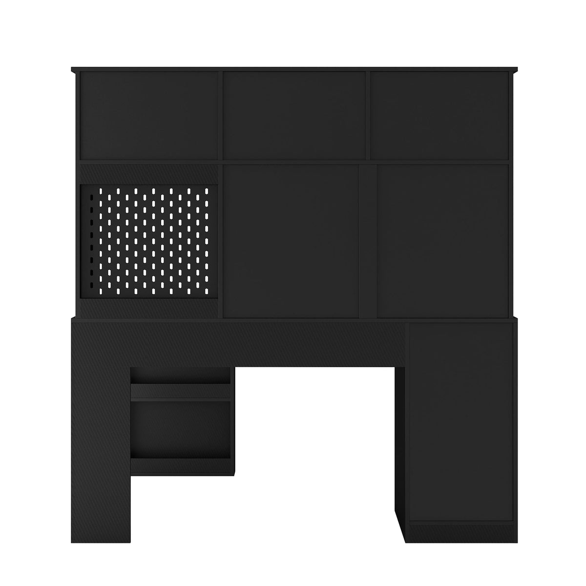 L-Shaped Corner Desk with Hutch and Built-In Charging