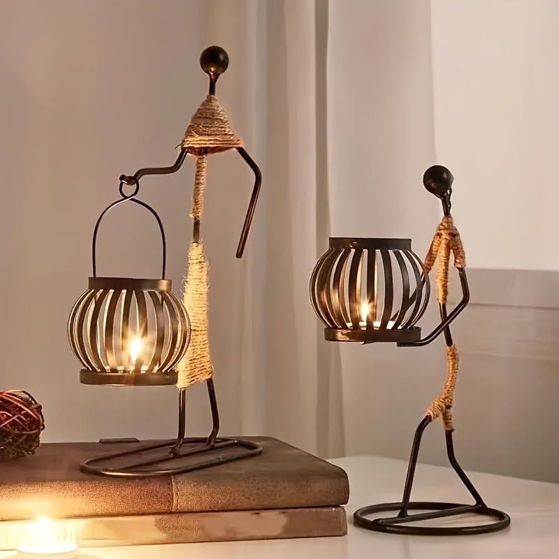 Wrought Iron Candle Holder — Warm European Table Glow