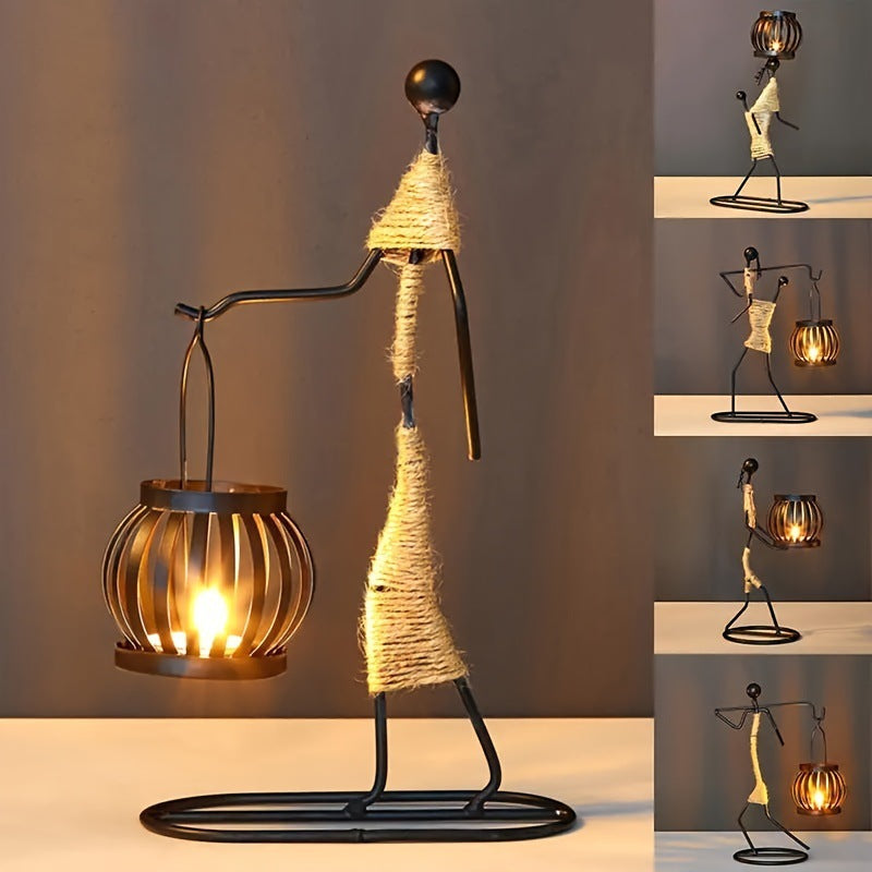Wrought Iron Candle Holder — Warm European Table Glow