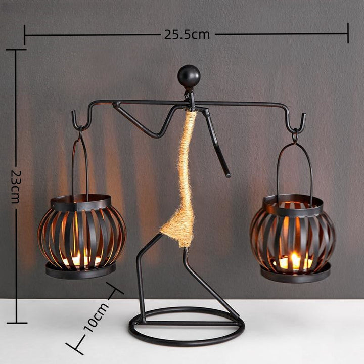 Wrought Iron Candle Holder — Warm European Table Glow