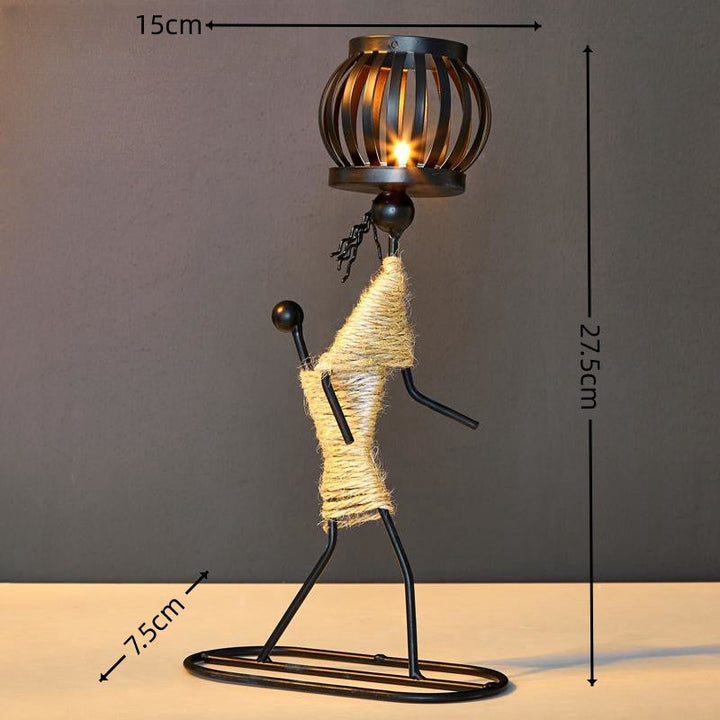 Wrought Iron Candle Holder — Warm European Table Glow