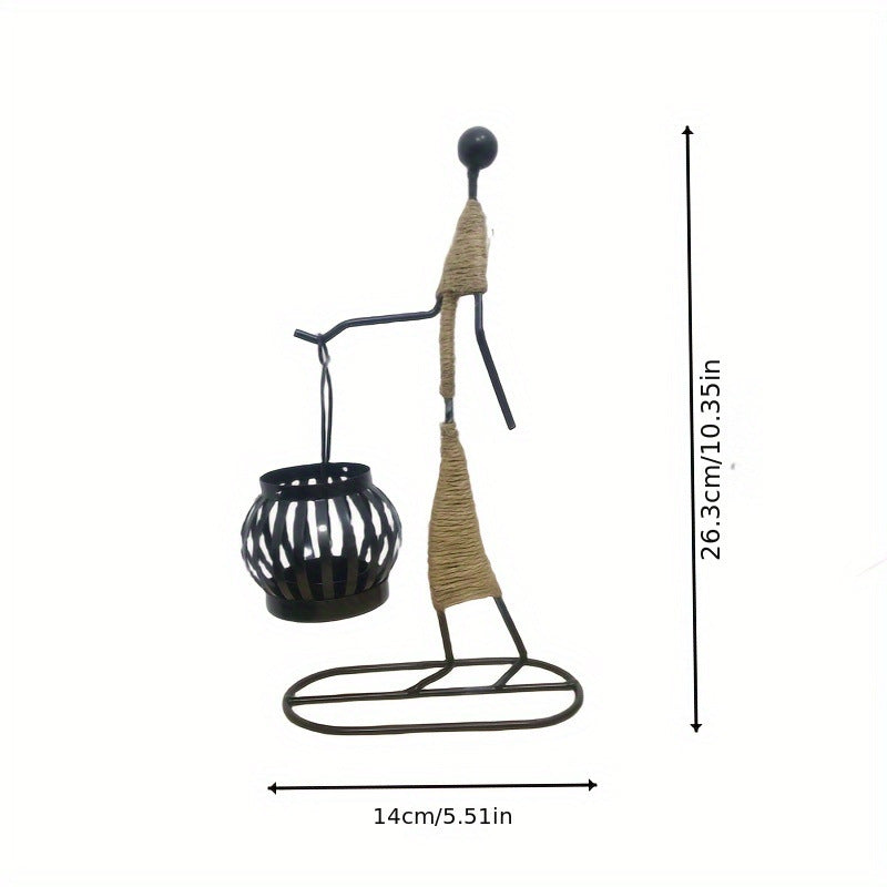 Wrought Iron Candle Holder — Warm European Table Glow