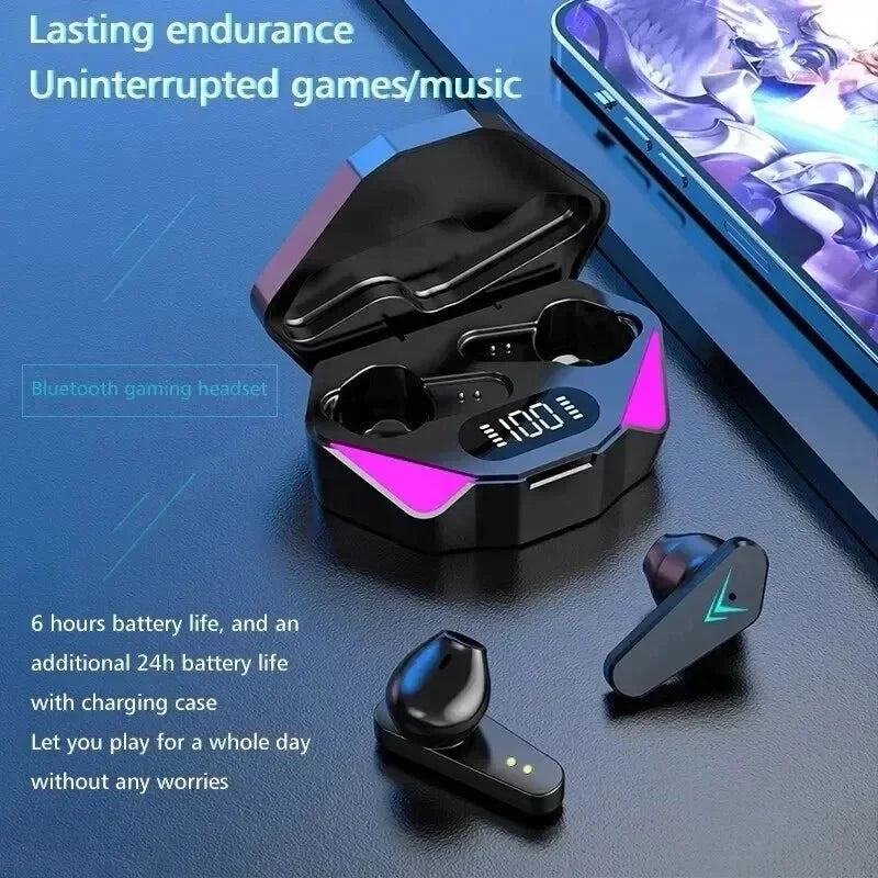 Low-Latency Wireless Gaming Earbuds with Charging Case
