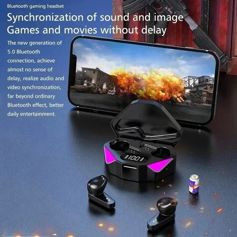 Low-Latency Wireless Gaming Earbuds with Charging Case