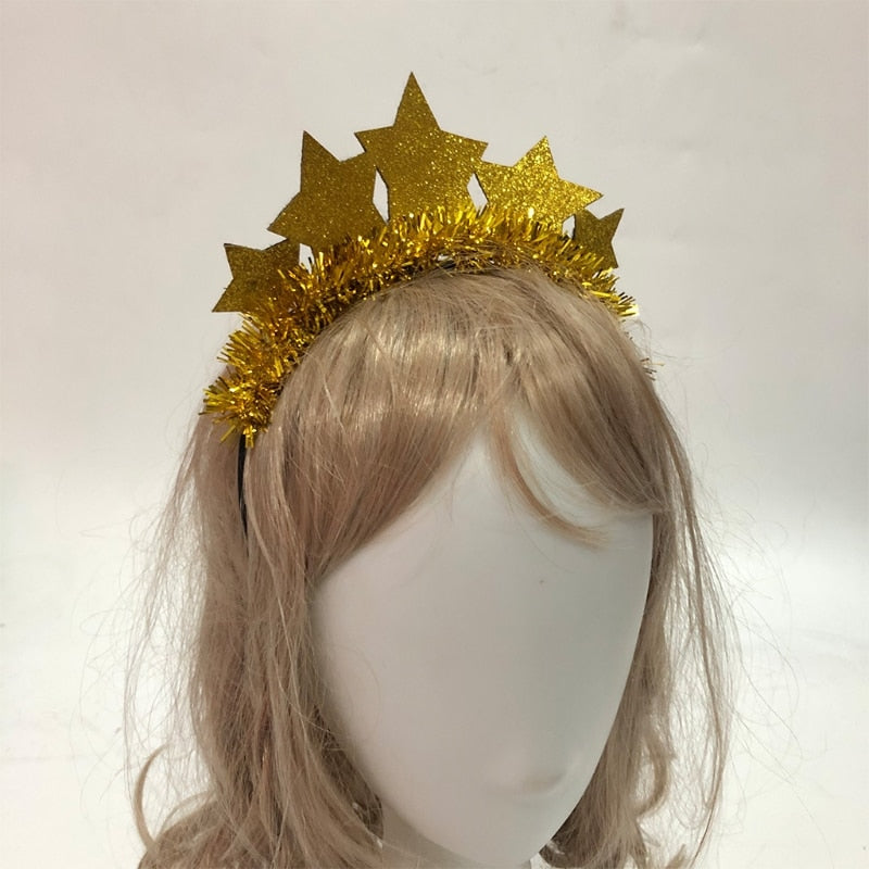 Glitter Star Headbands, 4-Piece Holiday Party Set