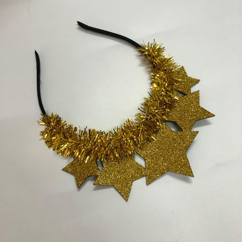 Glitter Star Headbands, 4-Piece Holiday Party Set