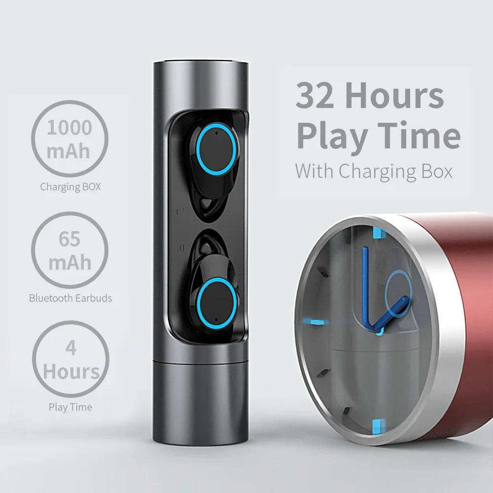 Bluetooth Wireless Earbuds, Touch Control, 32H Play