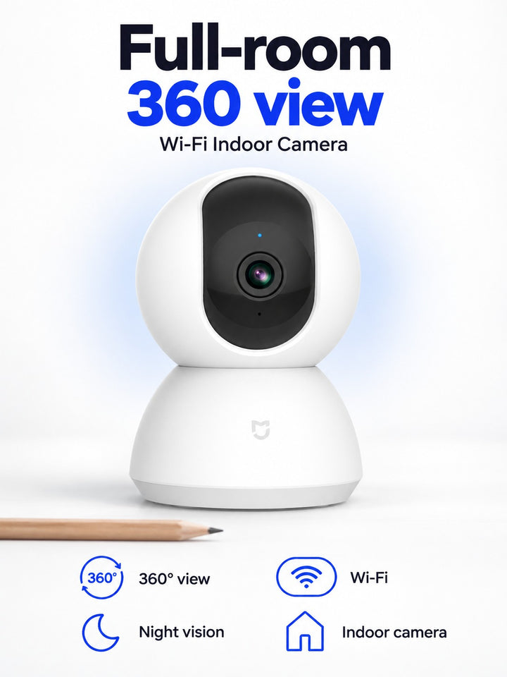 360° Wi-Fi Indoor Security Camera with Night Vision